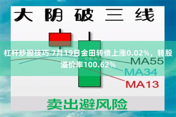 杠杆炒股技巧 7月19日金田转债上涨0.02%，转股溢价率100.62%