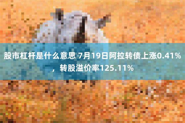 股市杠杆是什么意思 7月19日阿拉转债上涨0.41%，转股溢价率125.11%