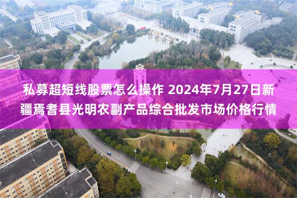 私募超短线股票怎么操作 2024年7月27日新疆焉耆县光明农副产品综合批发市场价格行情