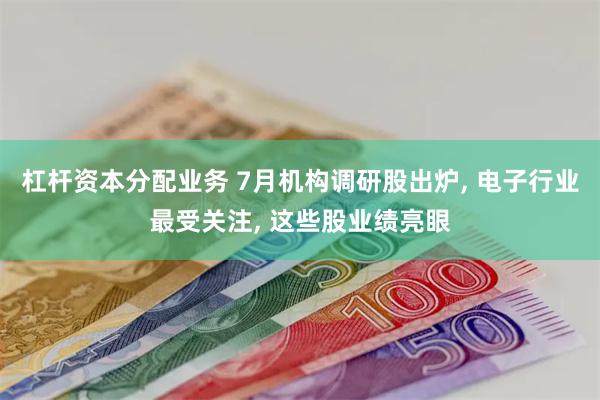 杠杆资本分配业务 7月机构调研股出炉, 电子行业最受关注, 这些股业绩亮眼