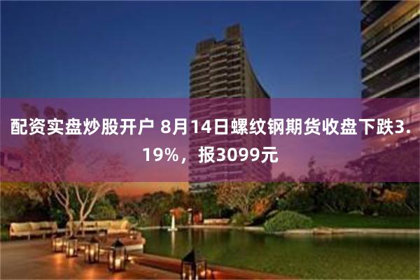 配资实盘炒股开户 8月14日螺纹钢期货收盘下跌3.19%，报3099元