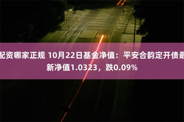 配资哪家正规 10月22日基金净值：平安合韵定开债最新净值1.0323，跌0.09%